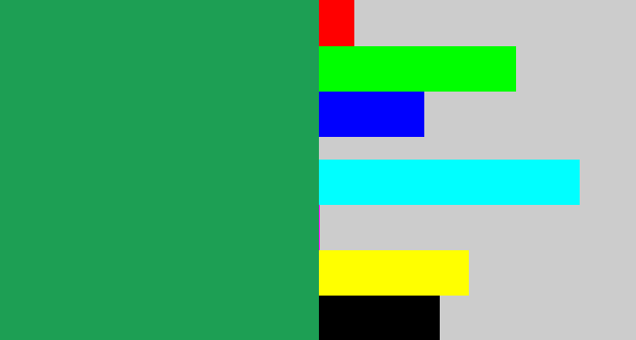 Hex color #1d9f54 - viridian
