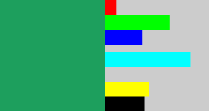 Hex color #1d9f5d - viridian
