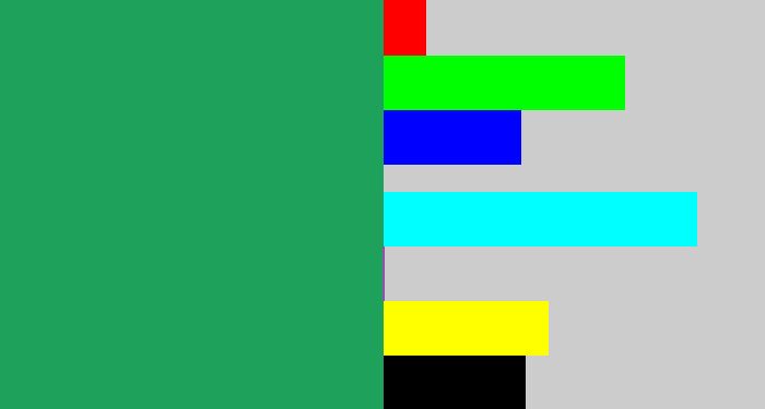 Hex color #1da15b - viridian