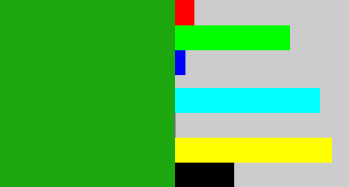 Hex color #1da810 - green