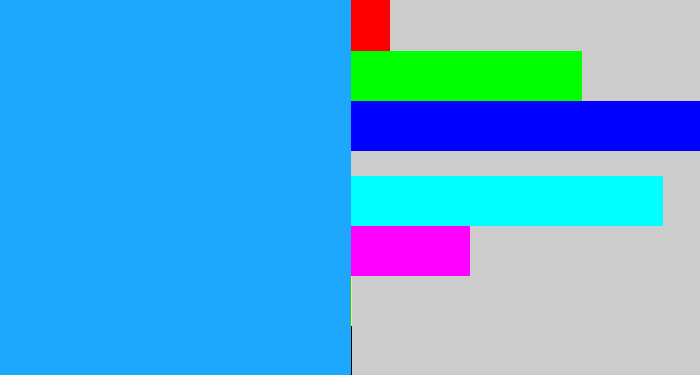 Hex color #1da8fe - azure