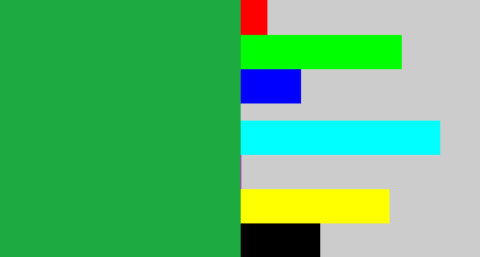 Hex color #1daa41 - medium green