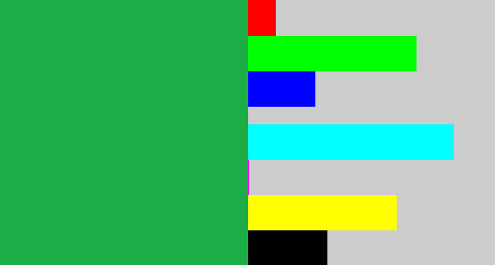 Hex color #1dad46 - medium green