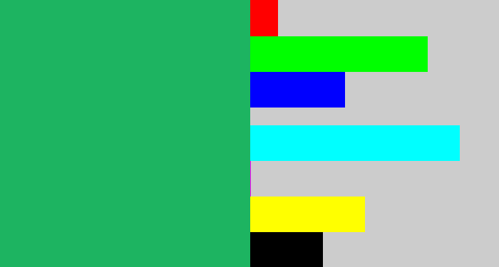 Hex color #1db461 - jade green