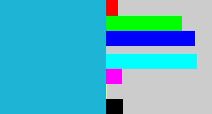 Hex color #1db4d5 - turquoise blue
