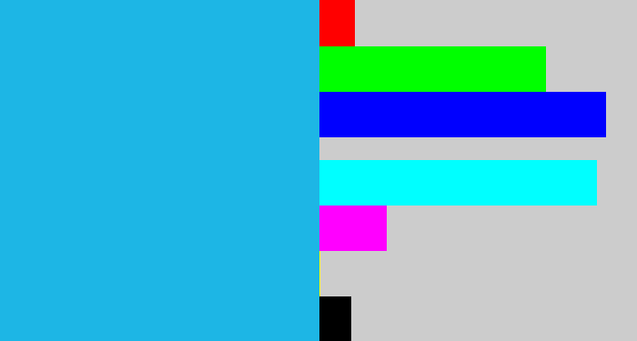 Hex color #1db6e5 - azure