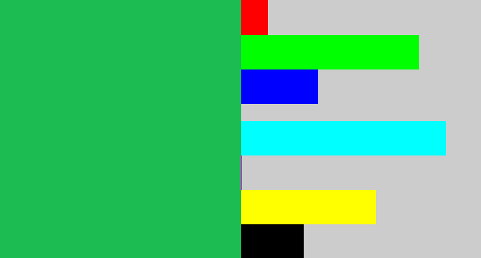Hex color #1dbc52 - shamrock green