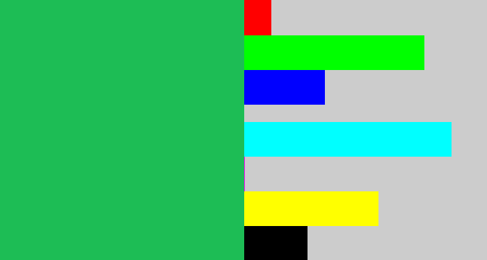 Hex color #1dbd55 - algae green