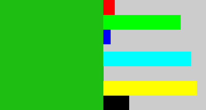 Hex color #1dbf11 - green