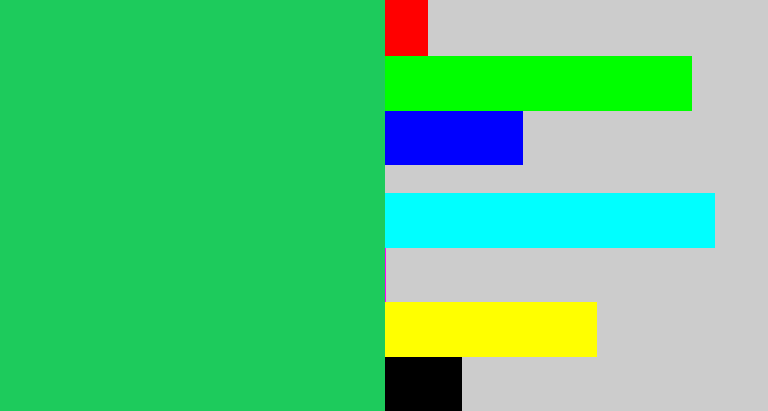 Hex color #1dcb5c - algae green