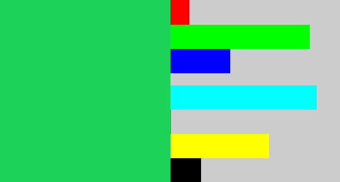 Hex color #1dd258 - algae green