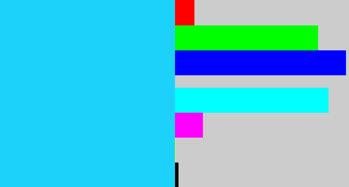 Hex color #1dd2fa - neon blue