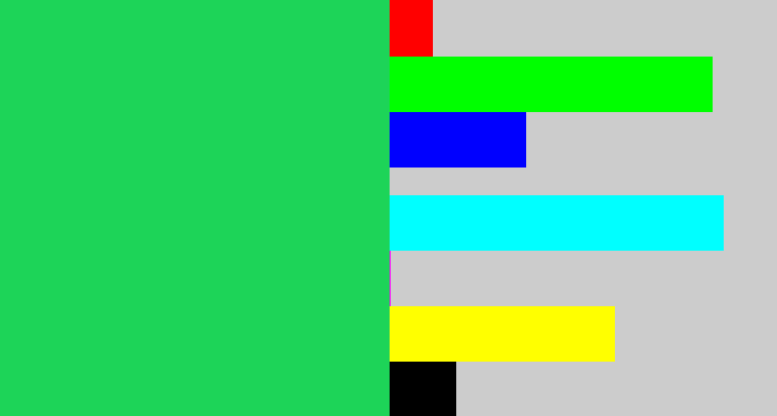 Hex color #1dd458 - algae green