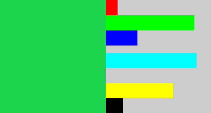 Hex color #1dd54d - shamrock green