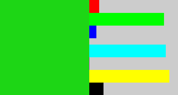 Hex color #1dd615 - vibrant green