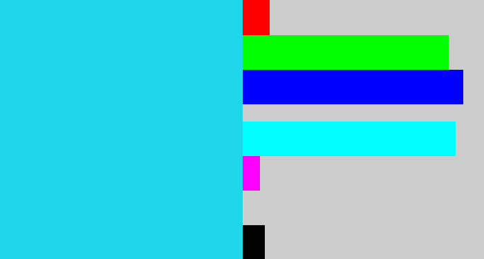 Hex color #1dd8e8 - aqua blue