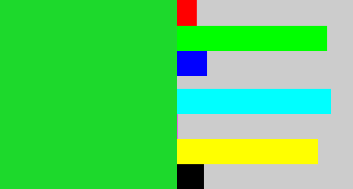 Hex color #1dd92c - radioactive green