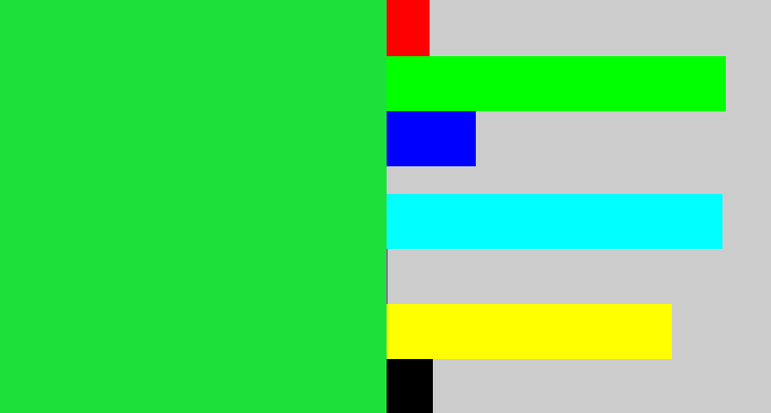 Hex color #1de13a - hot green