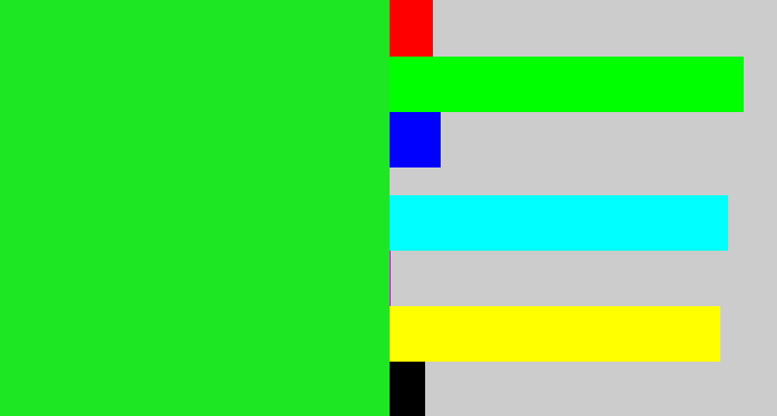Hex color #1de722 - radioactive green