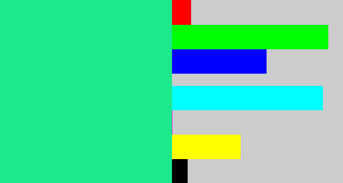 Hex color #1de88b - aqua green