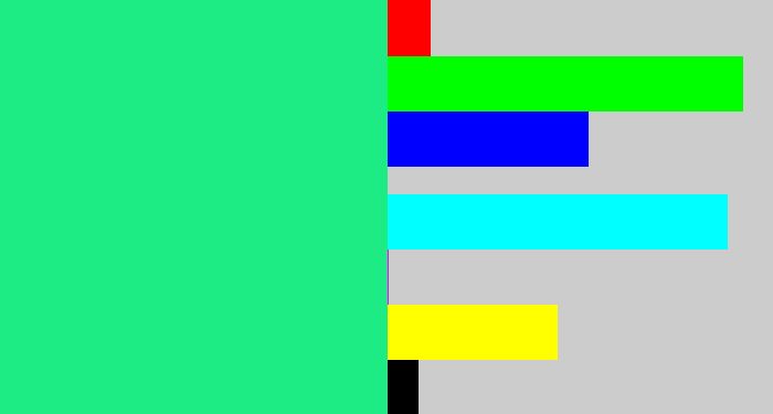 Hex color #1deb84 - wintergreen