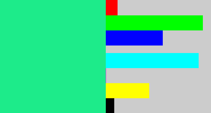 Hex color #1deb8a - wintergreen