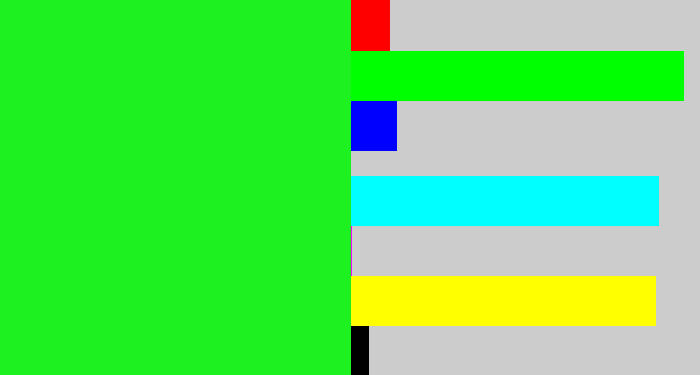Hex color #1df120 - radioactive green