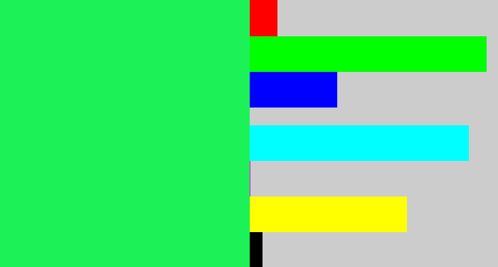 Hex color #1df158 - bright light green