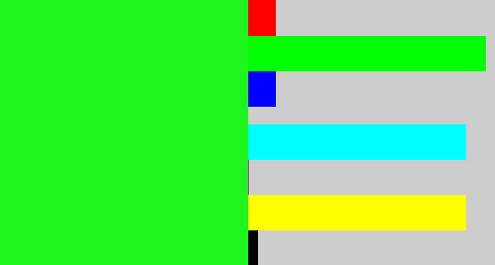 Hex color #1df51d - radioactive green