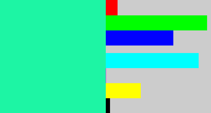 Hex color #1df5a4 - greenish cyan
