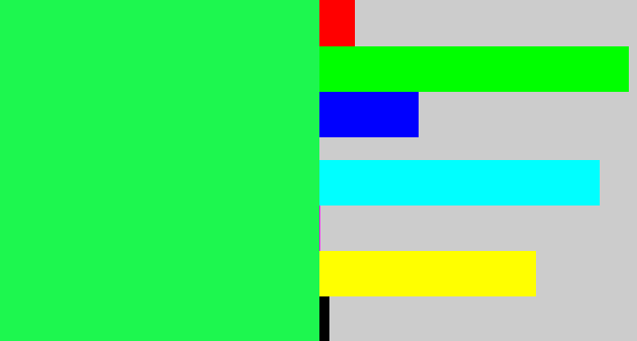 Hex color #1df74f - bright light green