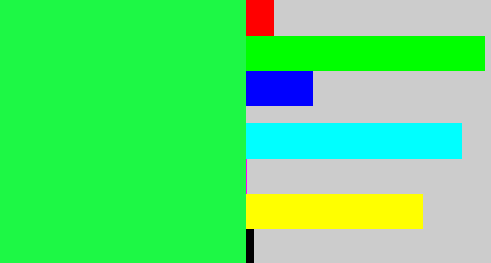 Hex color #1df845 - bright light green