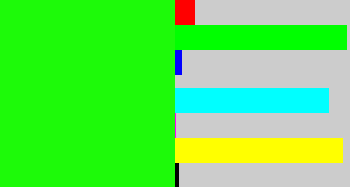 Hex color #1dfa09 - highlighter green