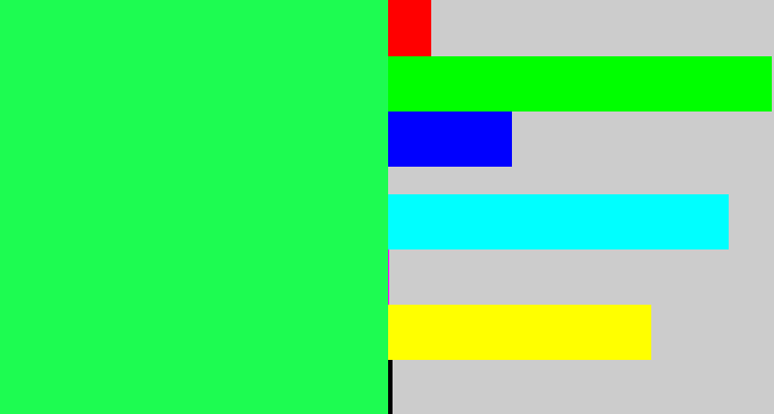 Hex color #1dfc51 - bright light green