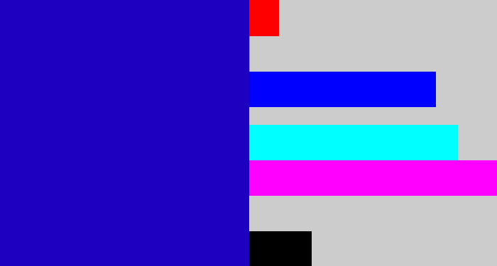 Hex color #1e00c0 - ultramarine