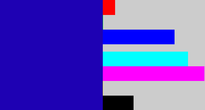 Hex color #1e01b3 - ultramarine