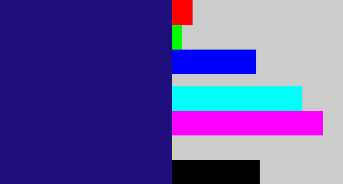 Hex color #1e0f7d - indigo