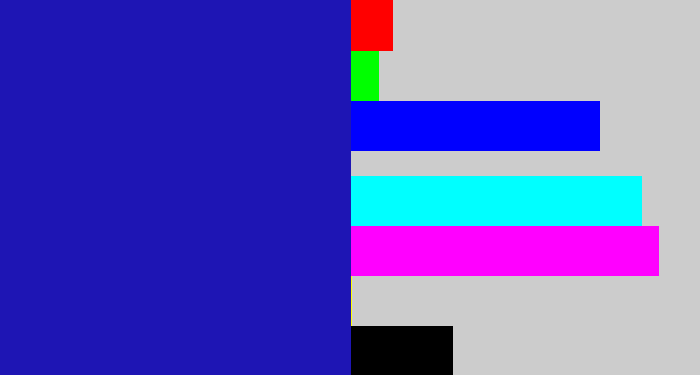 Hex color #1e15b4 - ultramarine