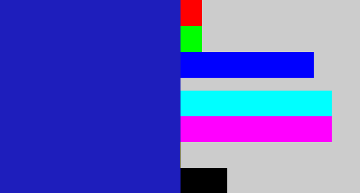 Hex color #1e1ebc - indigo blue