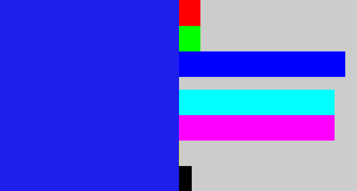 Hex color #1e1eed - vivid blue