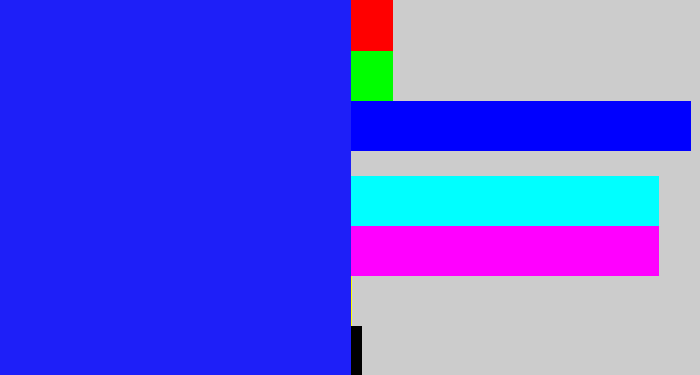 Hex color #1e1ff8 - vivid blue