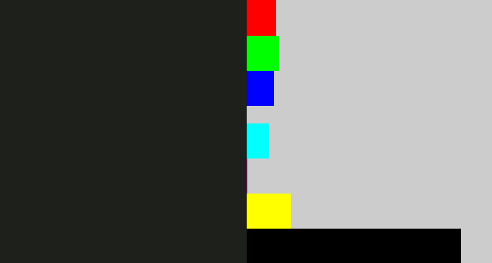 Hex color #1e211b - dark