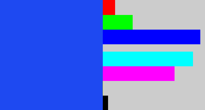 Hex color #1e49f1 - azul