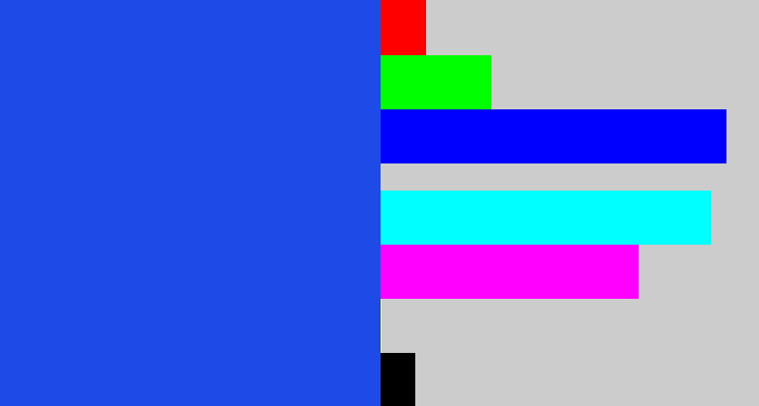 Hex color #1e4be8 - azul
