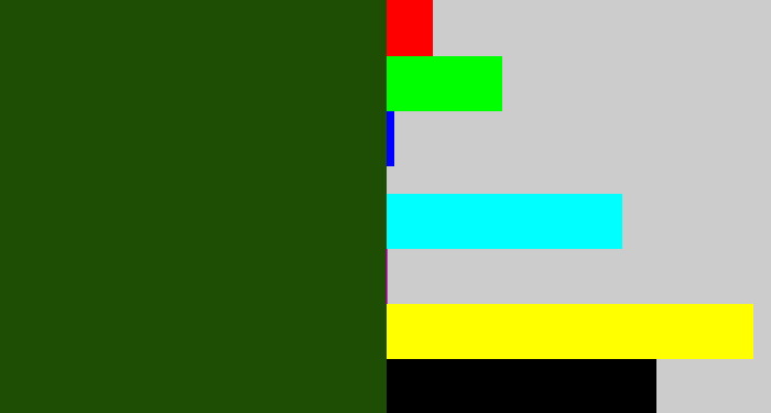 Hex color #1e4d04 - forrest green