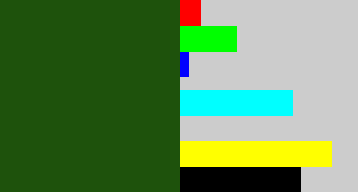 Hex color #1e520c - forrest green