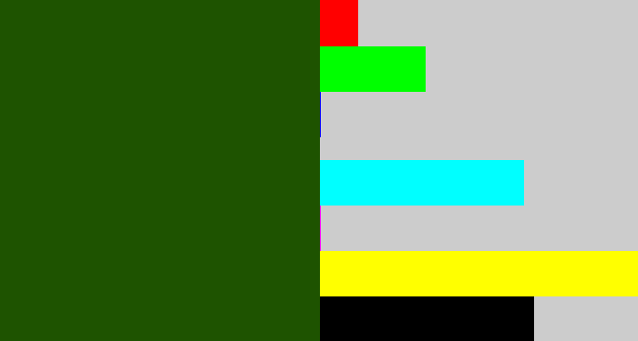 Hex color #1e5300 - forrest green