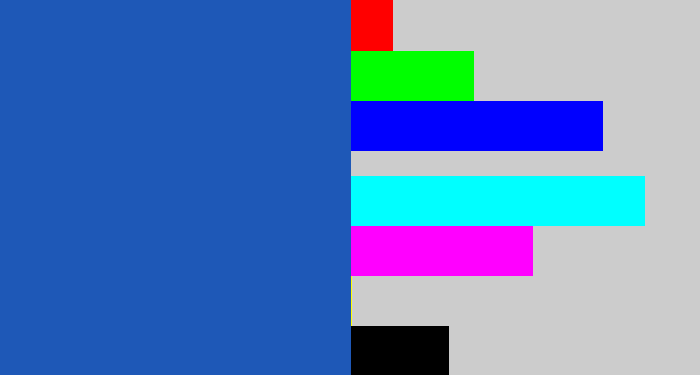 Hex color #1e58b7 - mid blue