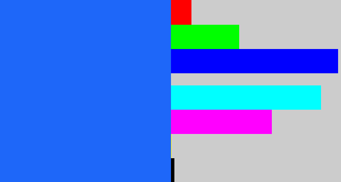 Hex color #1e67f9 - azul