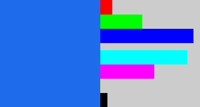 Hex color #1e6cec - azul
